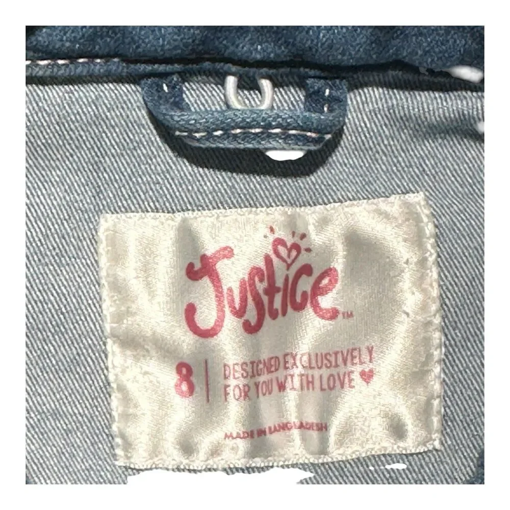Girls Justice Cropped Denim Jacket – Size 8